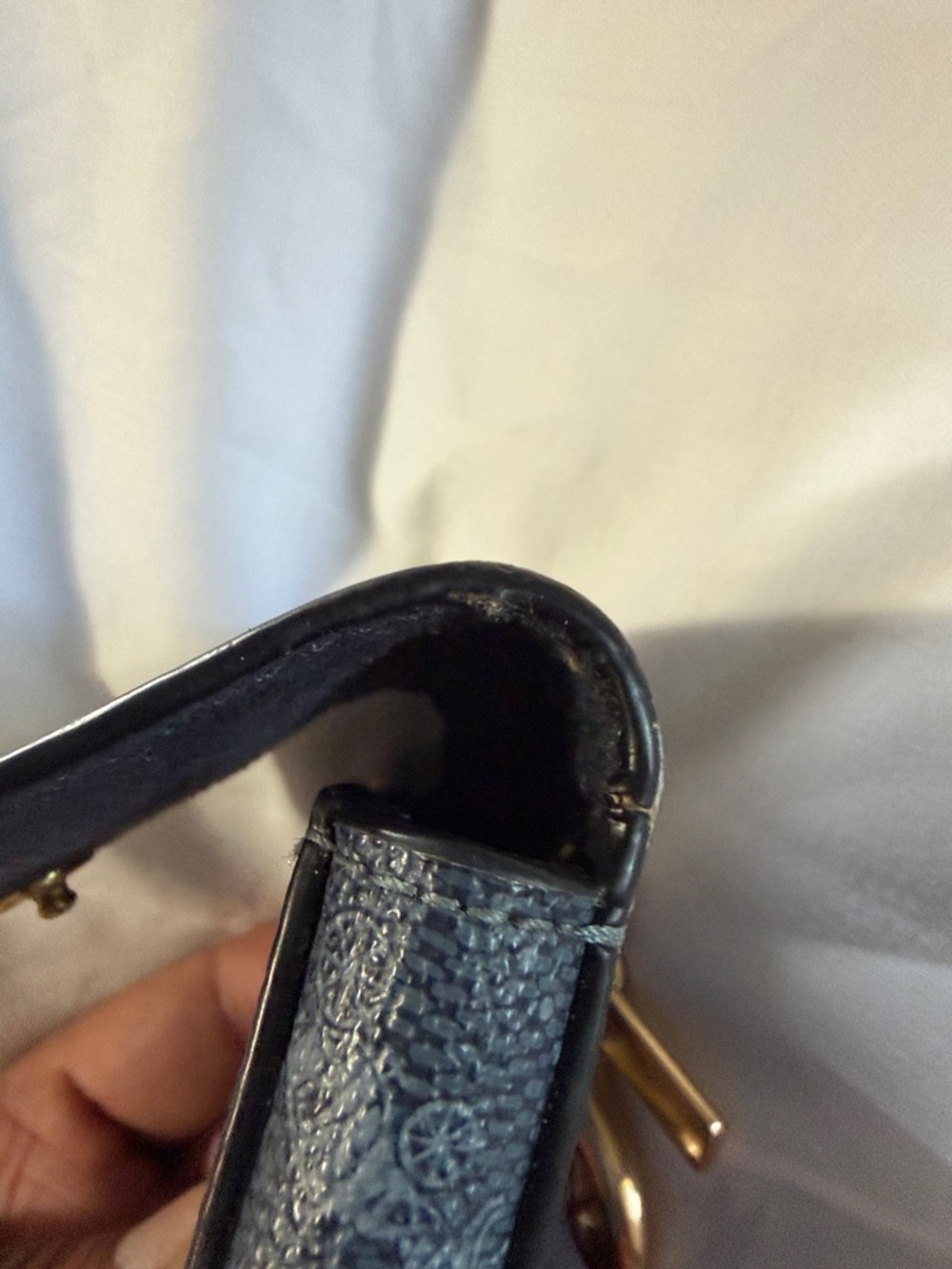 Coach Gray Signature Mini Pouch Keychain with Gold Hardware - Picture 4 of 4